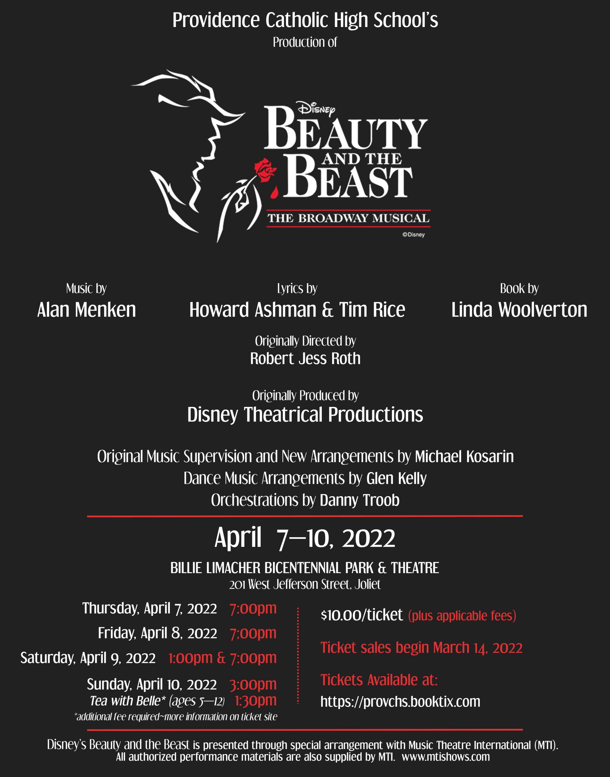 Beauty and the Beast Musical Tickets on Sale Now! | Providence Catholic ...
